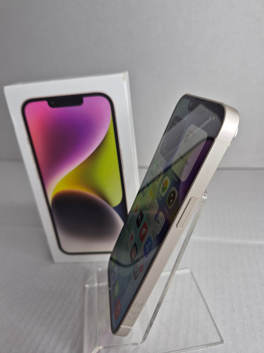 Apple iPhone 14 128GB Starlight Factory Unlocked w/ Box 81% Battery Health (Free UK Shipping)