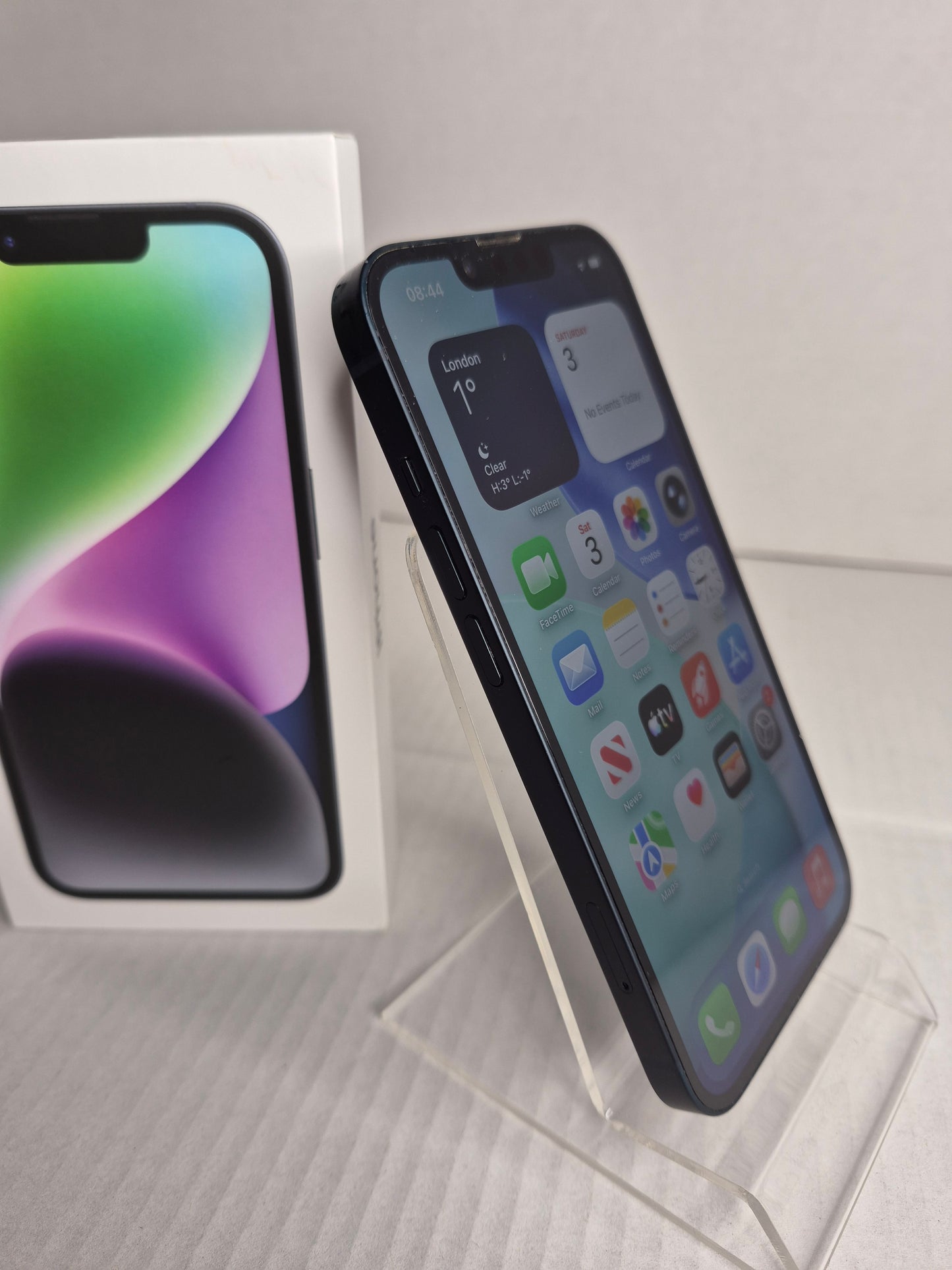 Apple iPhone 14 128GB Midnight Factory Unlocked w/ Box 82% Battery Health (Free UK Shipping)