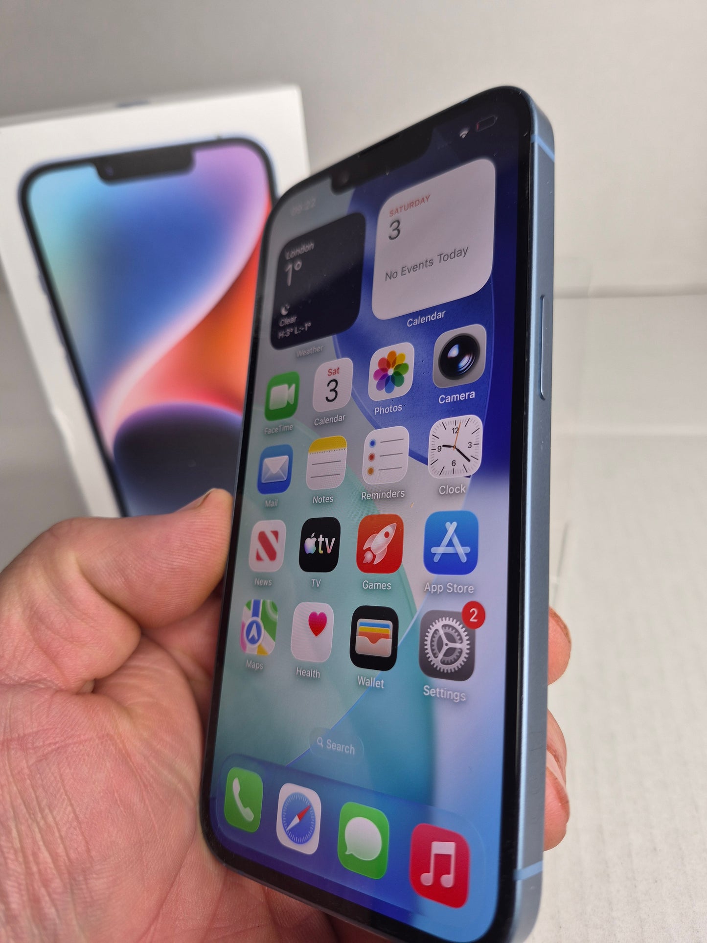 Apple iPhone 14 128GB Blue Unlocked w/Box 81% Battery Health (Free UK Shipping)