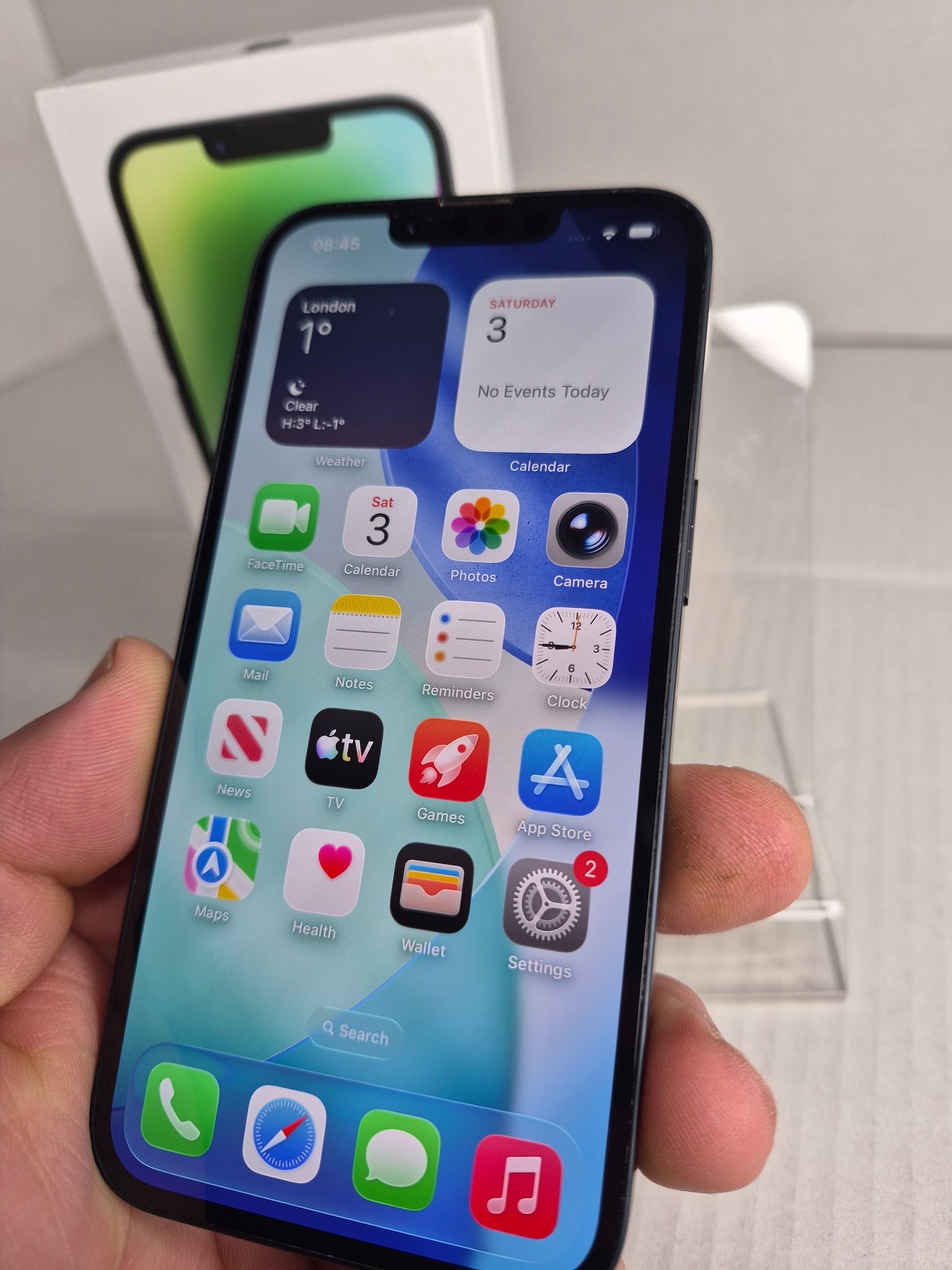 Apple iPhone 14 128GB Midnight Factory Unlocked w/ Box 82% Battery Health (Free UK Shipping)