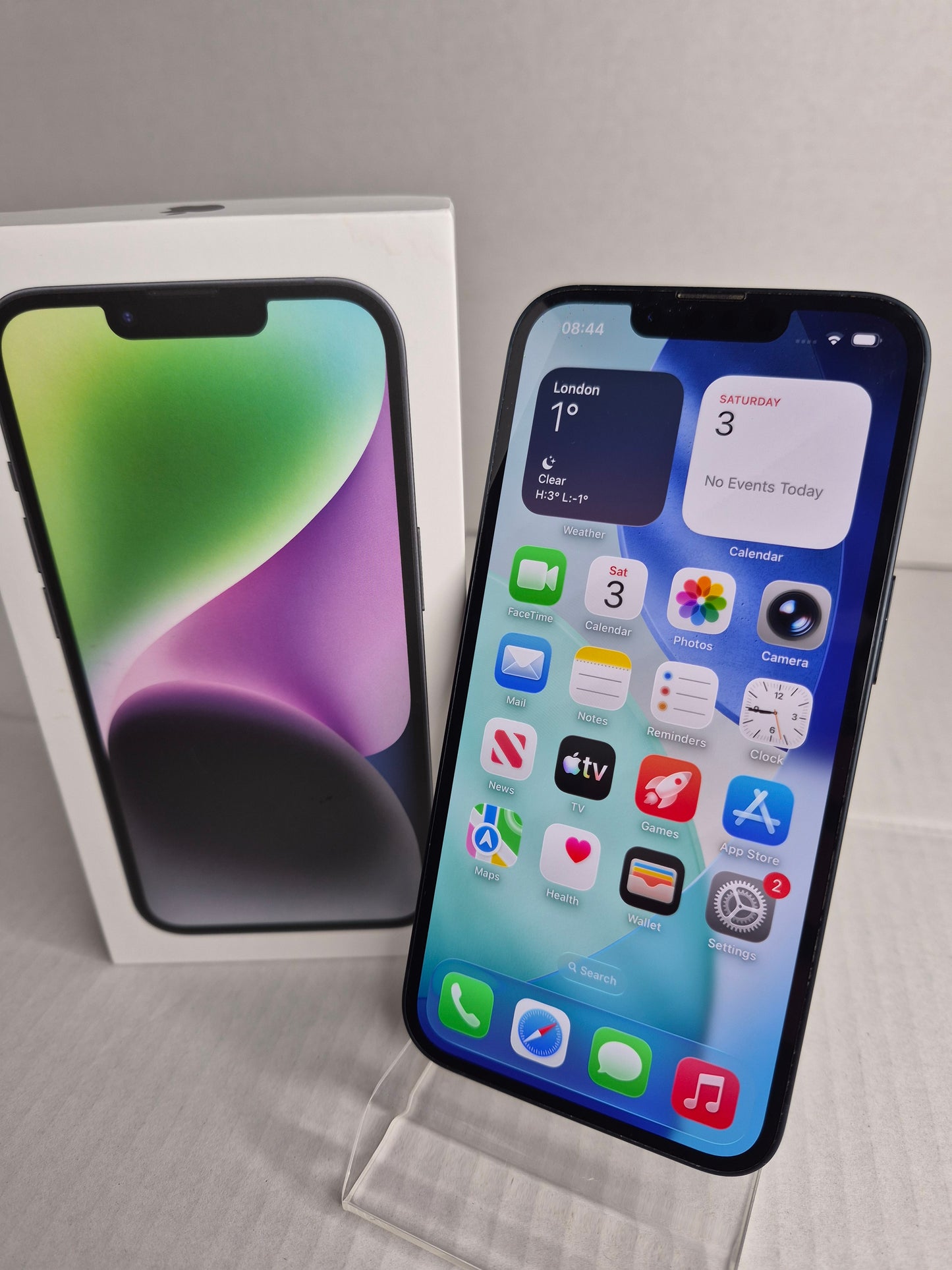 Apple iPhone 14 128GB Midnight Factory Unlocked w/ Box 82% Battery Health (Free UK Shipping)